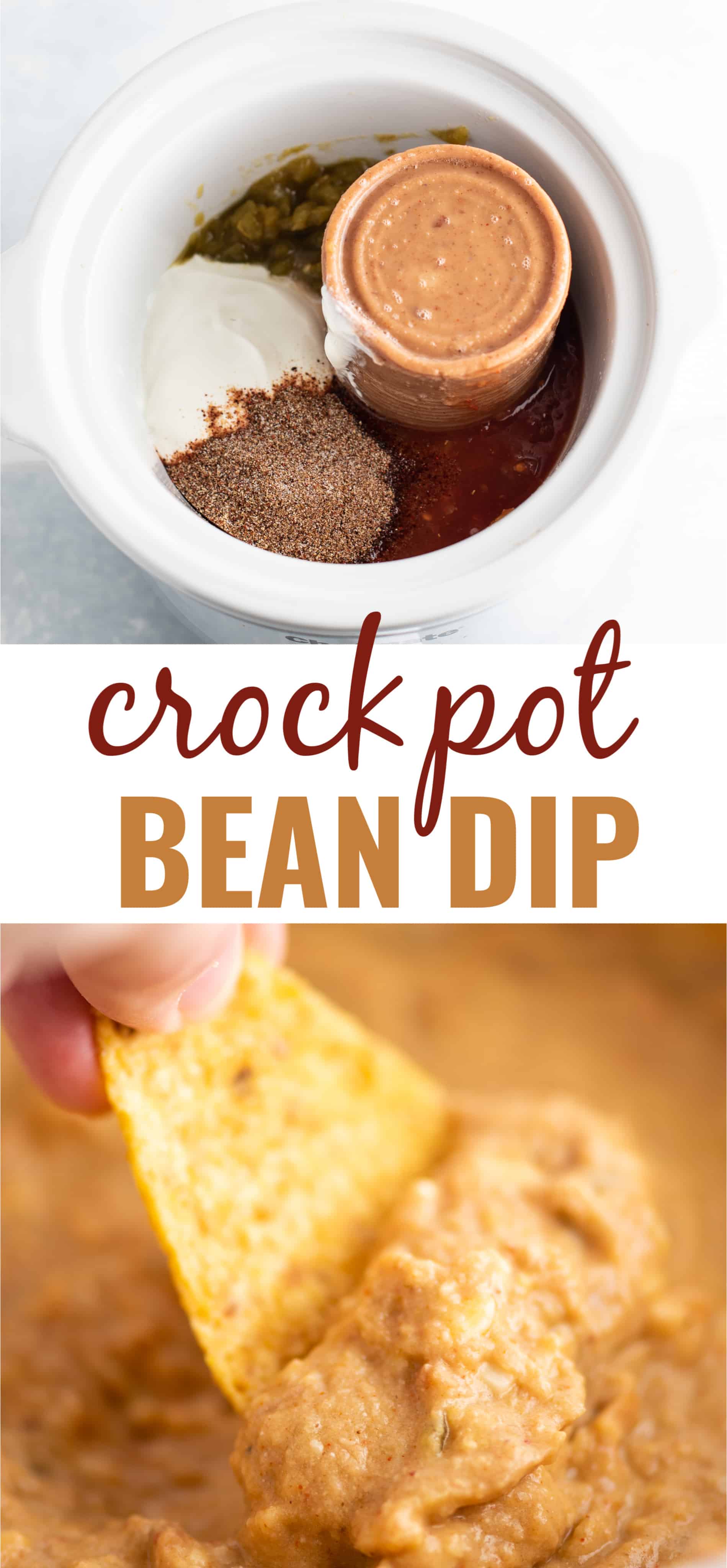 image with the text "crock pot bean dip"