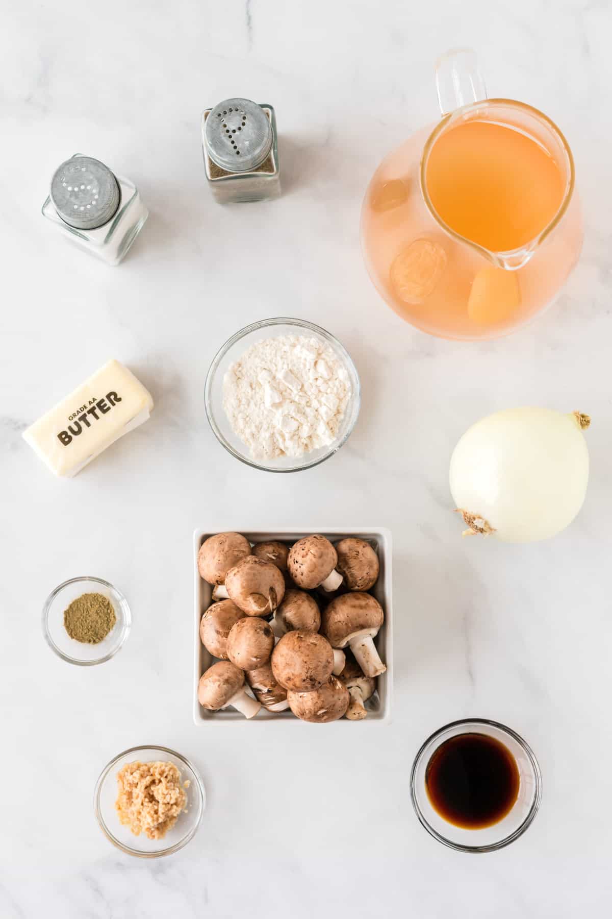 ingredients to make mushroom gravy