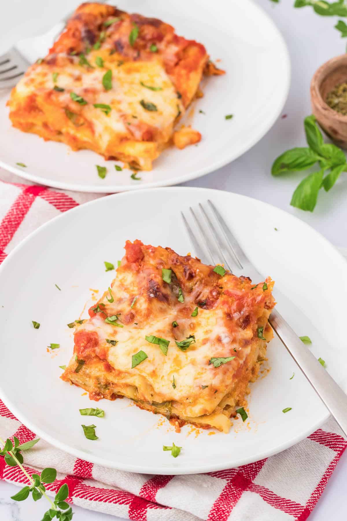 cheese lasagna on a plate