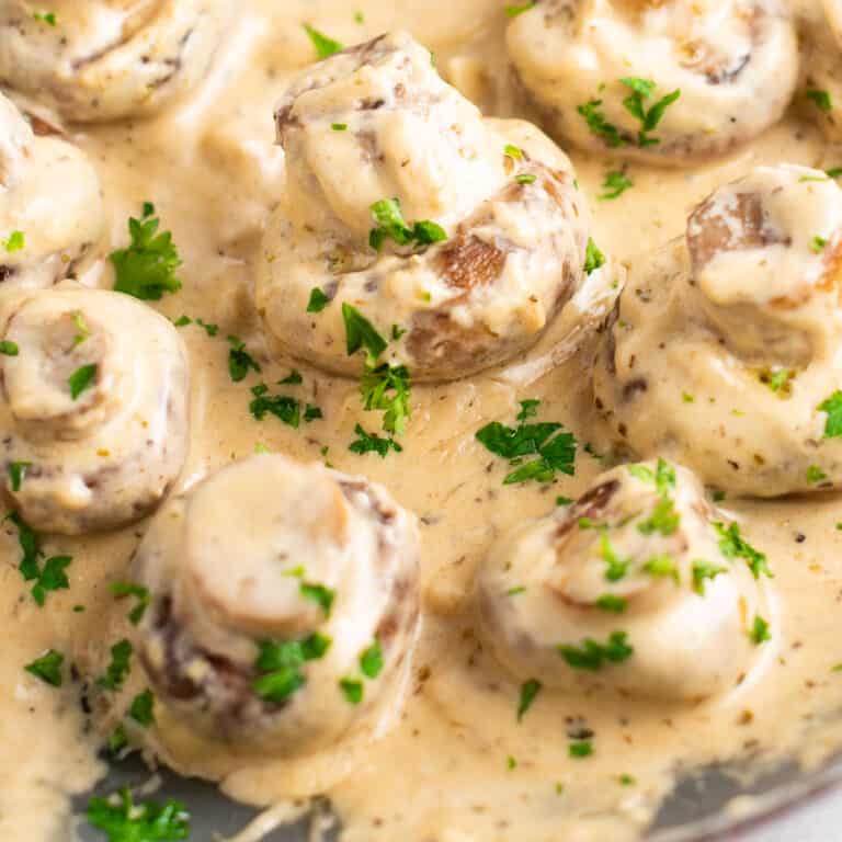 Creamy Garlic Mushrooms Recipe - Build Your Bite