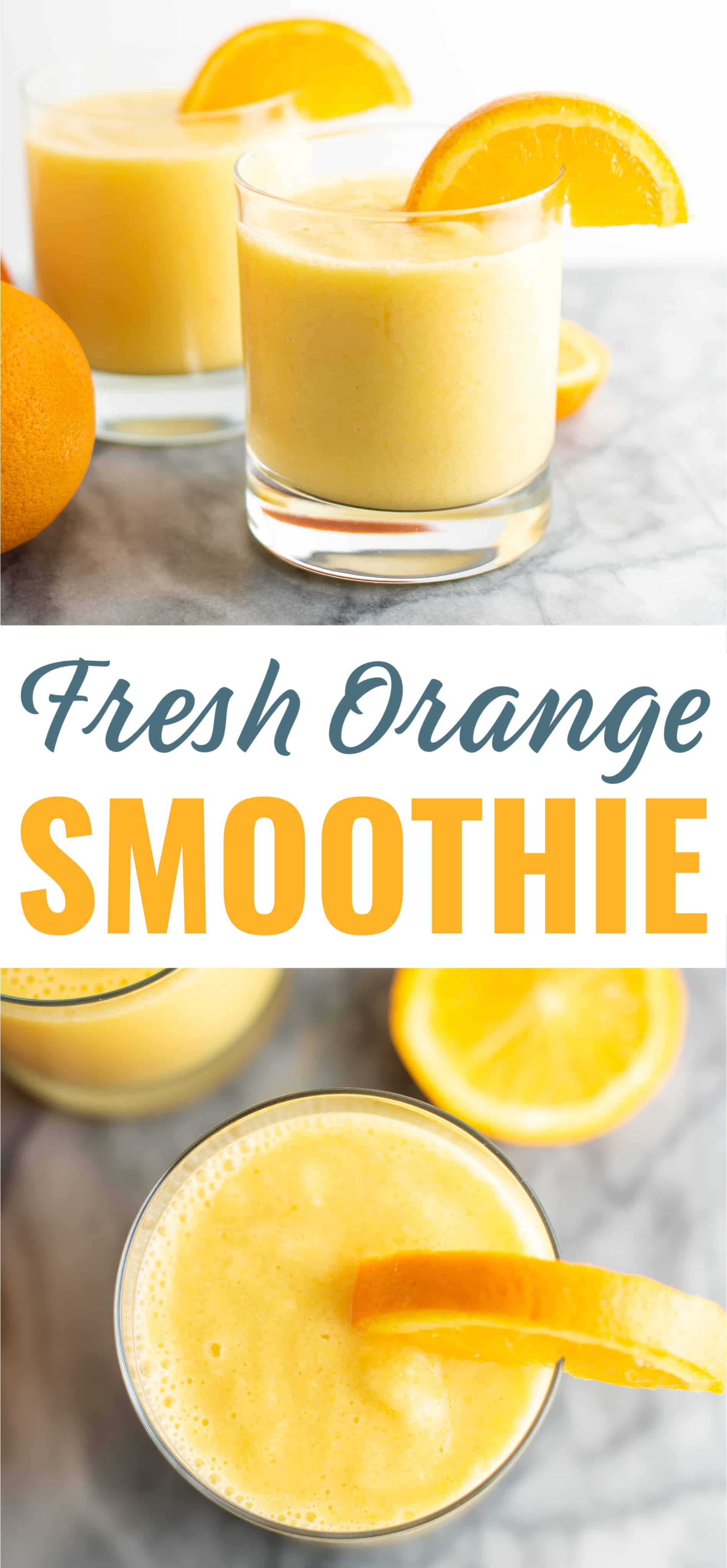 orange smoothie pictures with the text "fresh orange smoothie"