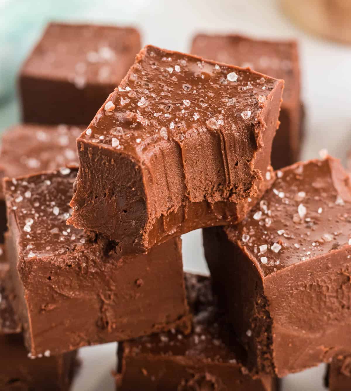 pieces of fudge stacked