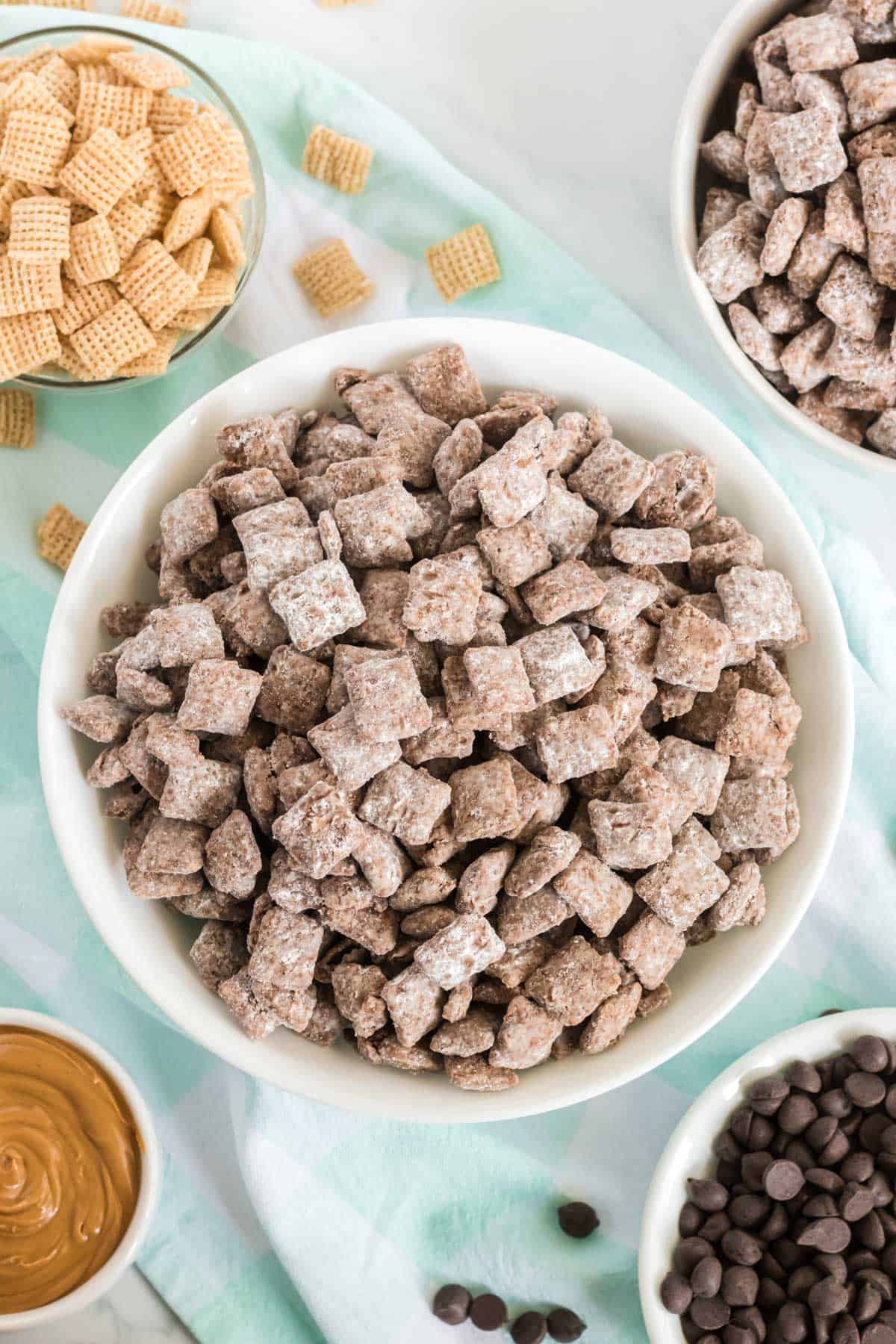 vegan muddy buddies in a bowl