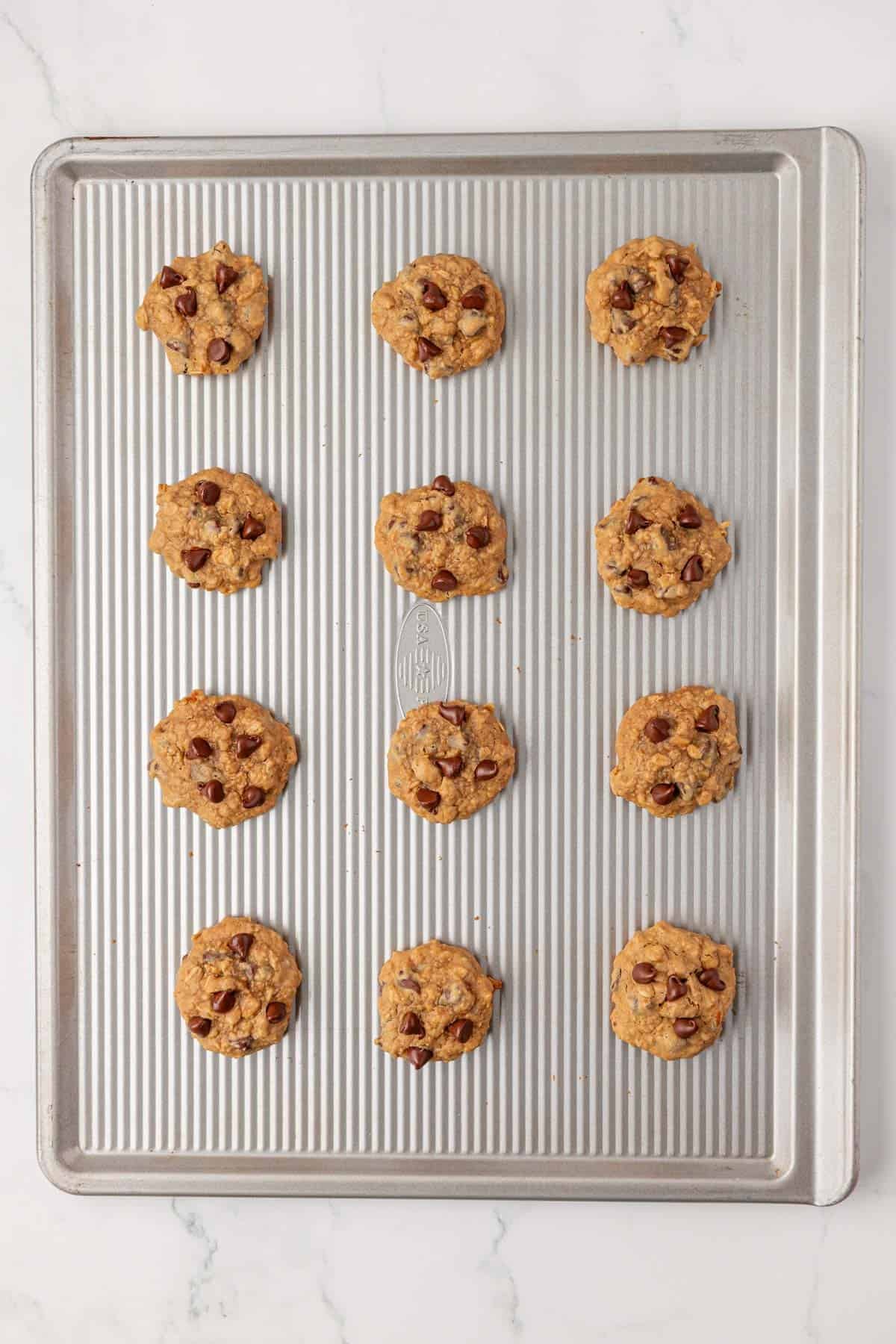 flourless cookies on a baking sheet