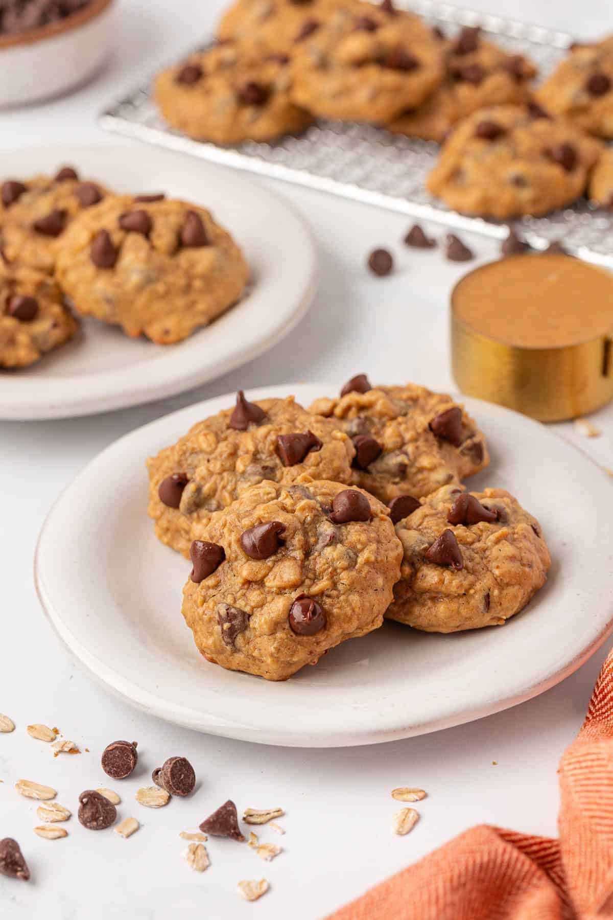 flourless peanut butter oatmeal chocolate chip cookies