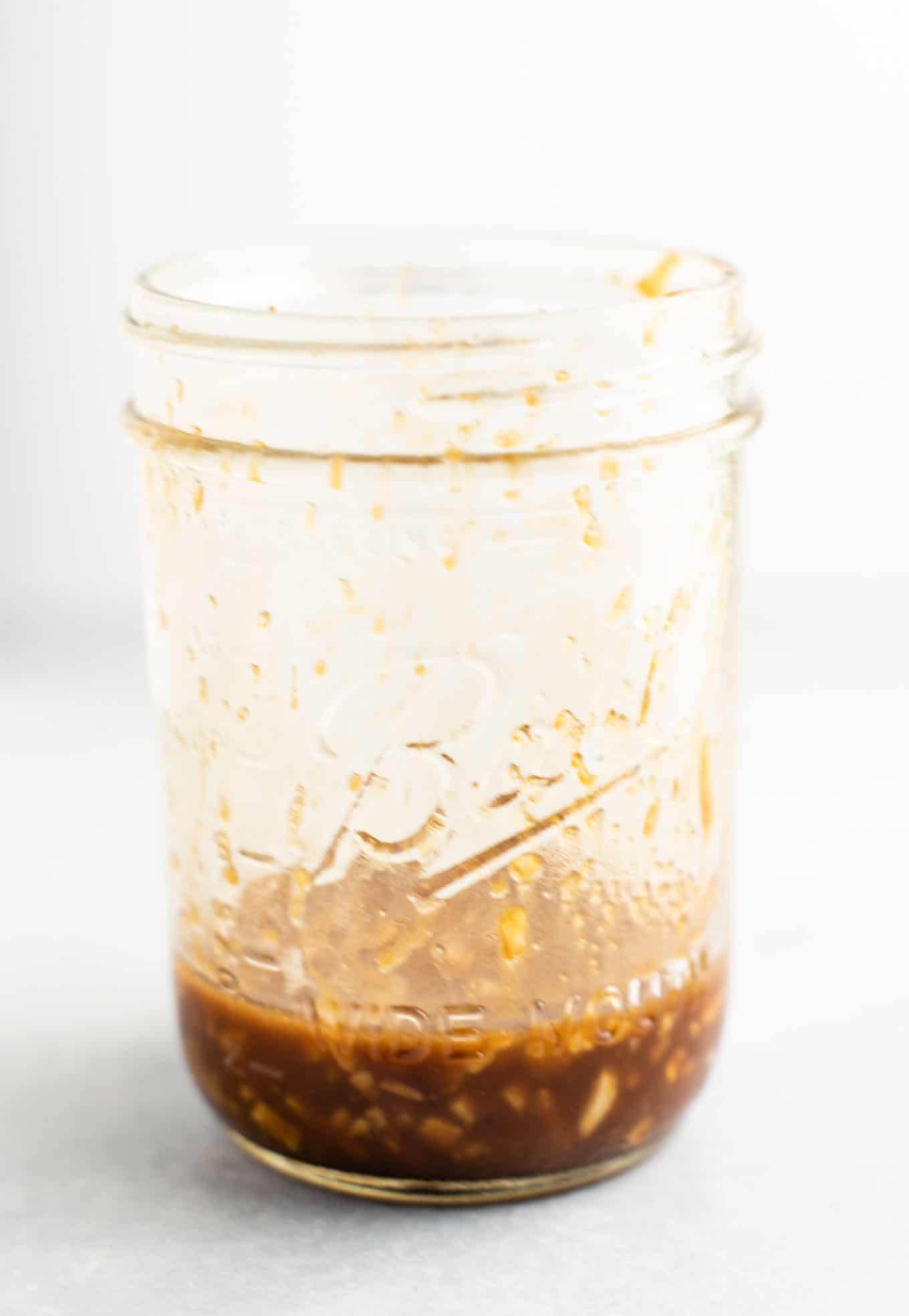 sauce for stir fried broccoli in a mason jar