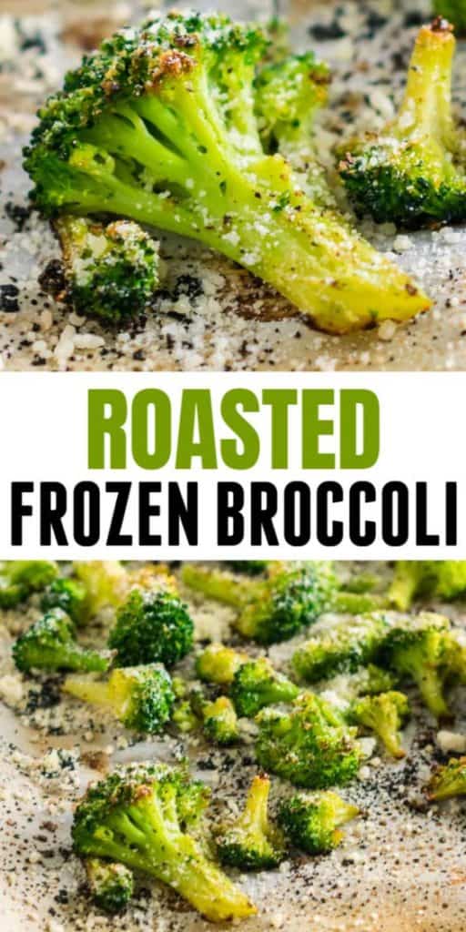 image with text "roasted frozen broccoli"