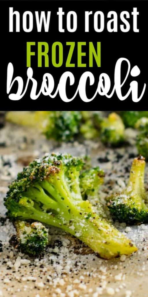 image with text "how to roast frozen broccoli"