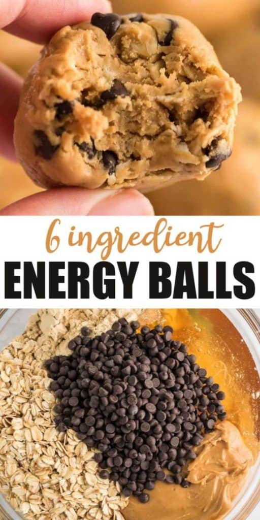 image with text "6 ingredient energy balls"