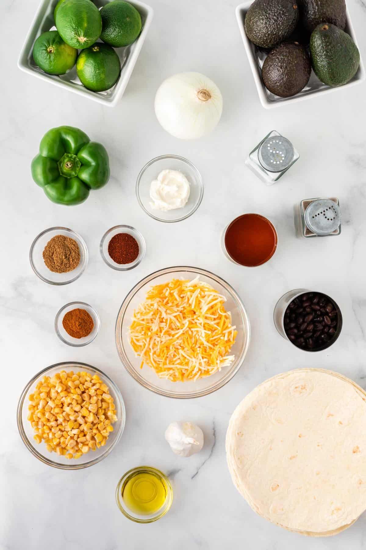 ingredients needed to make veggie enchiladas