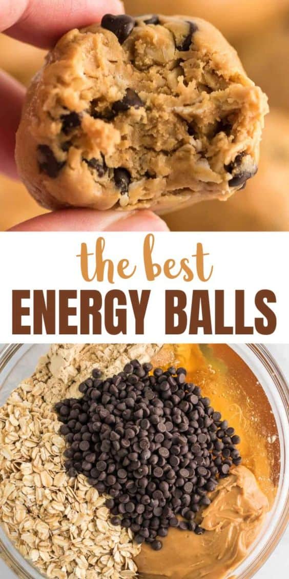 image with text "the best energy balls"
