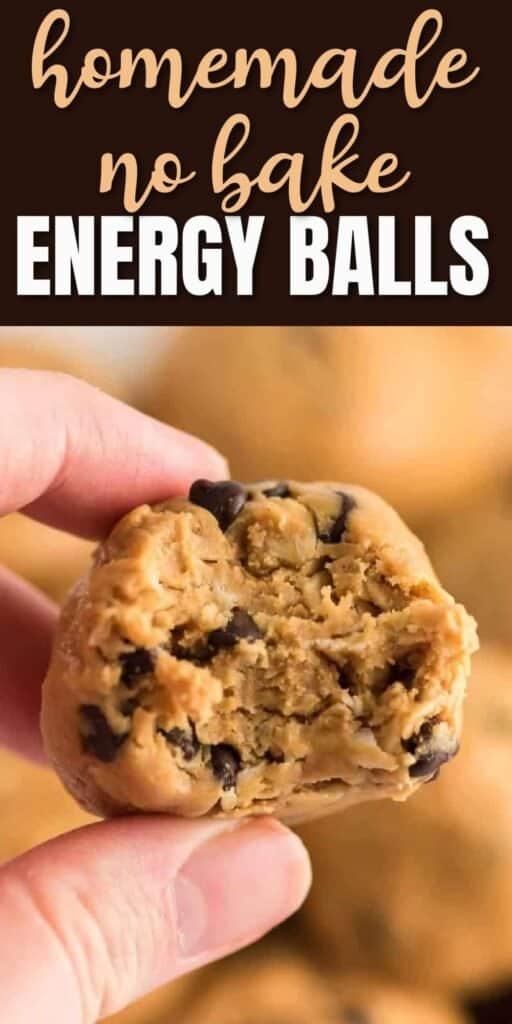 image with text "homemade no bake energy balls"