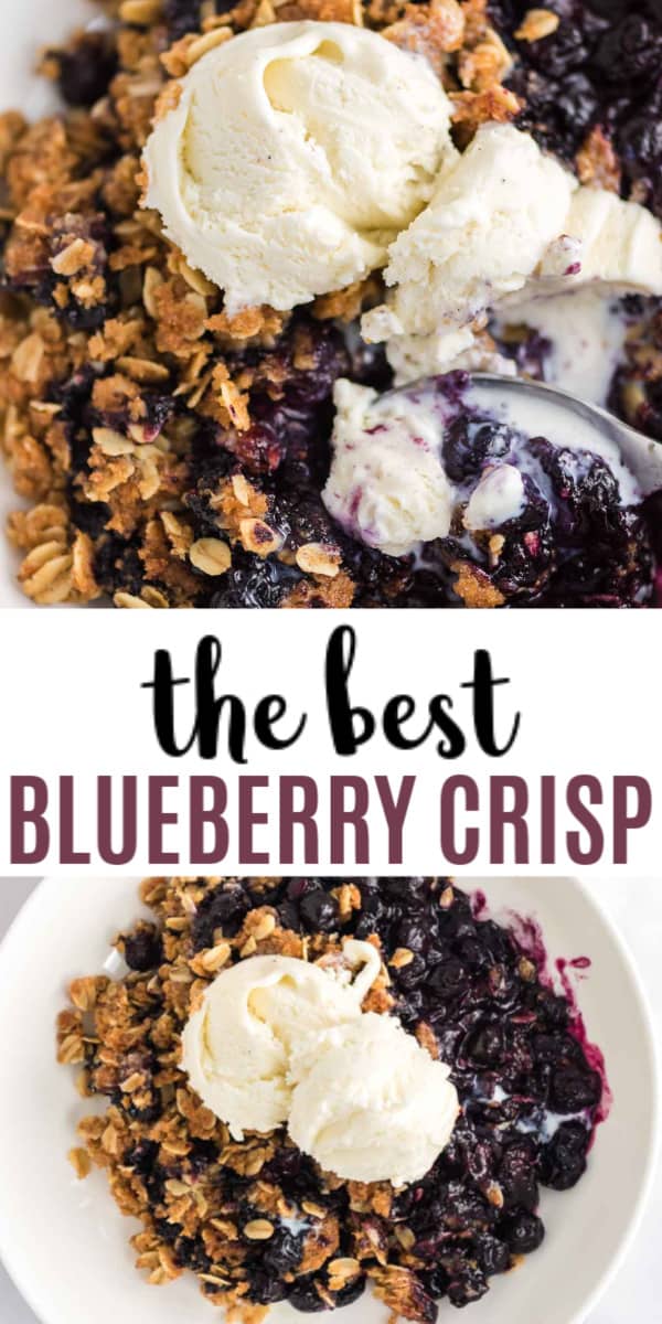 Image with text "the best blueberry crisp"