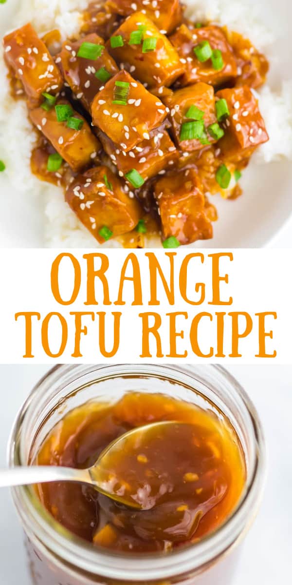 image with text "orange tofu recipe"