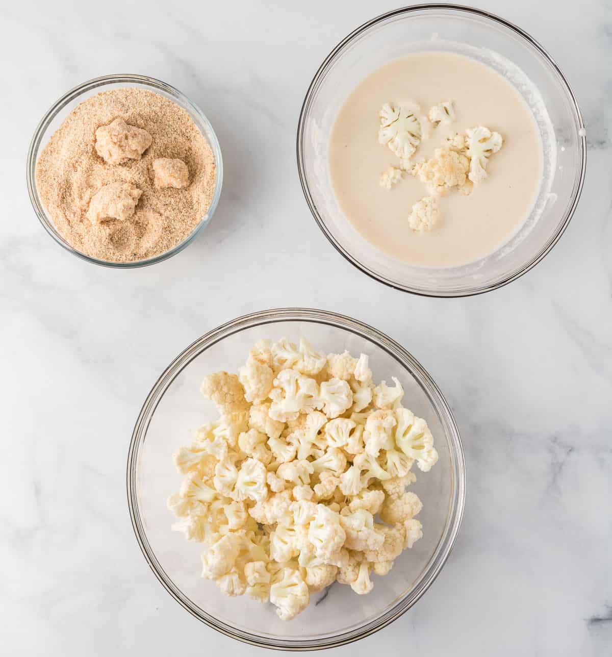 ingredients to make the breaded cauliflower