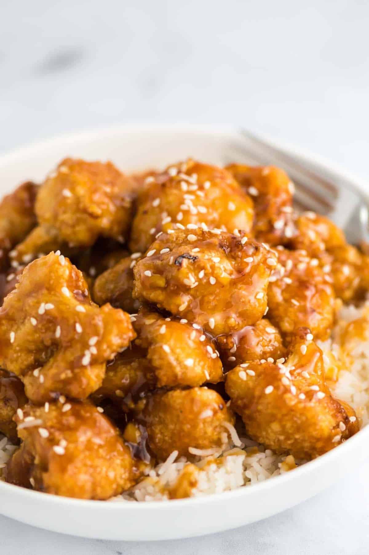 orange sauce with cauliflower