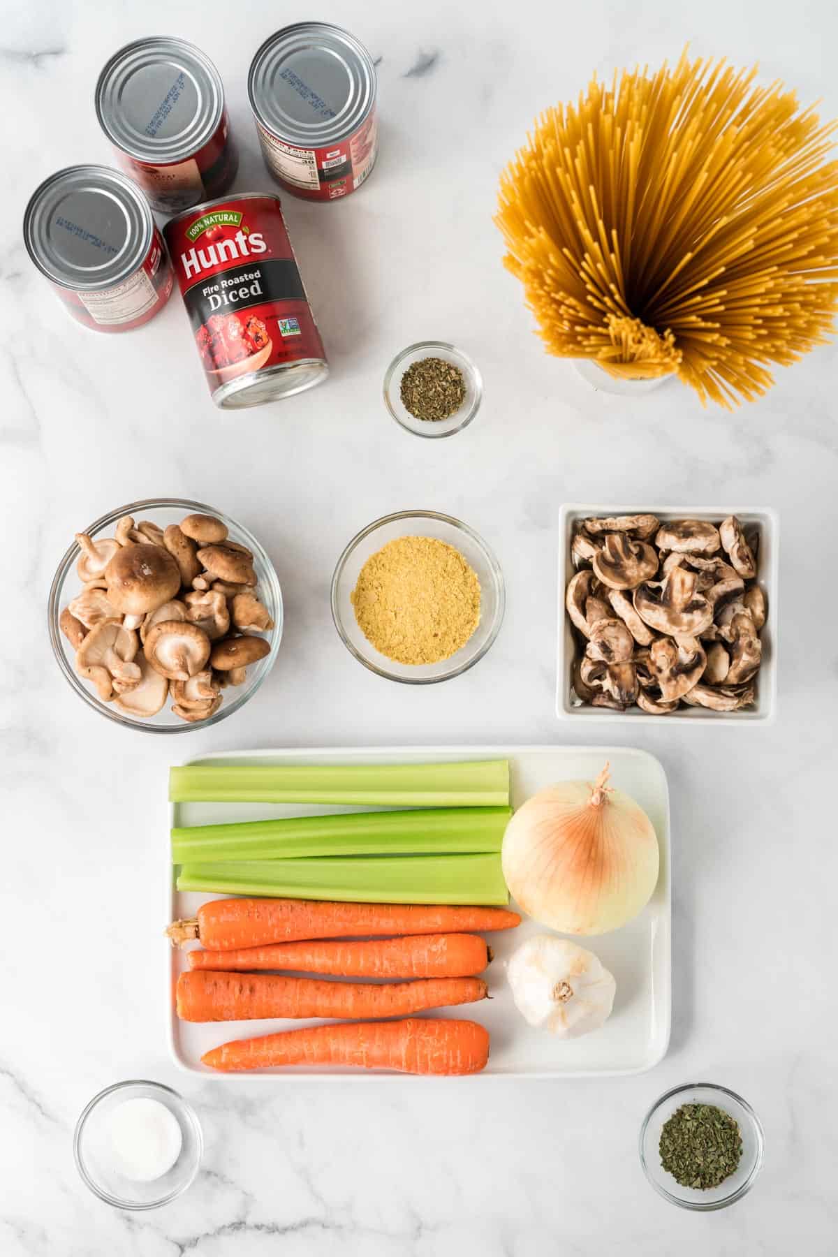 ingredients needed to make vegetarian bolognese sauce