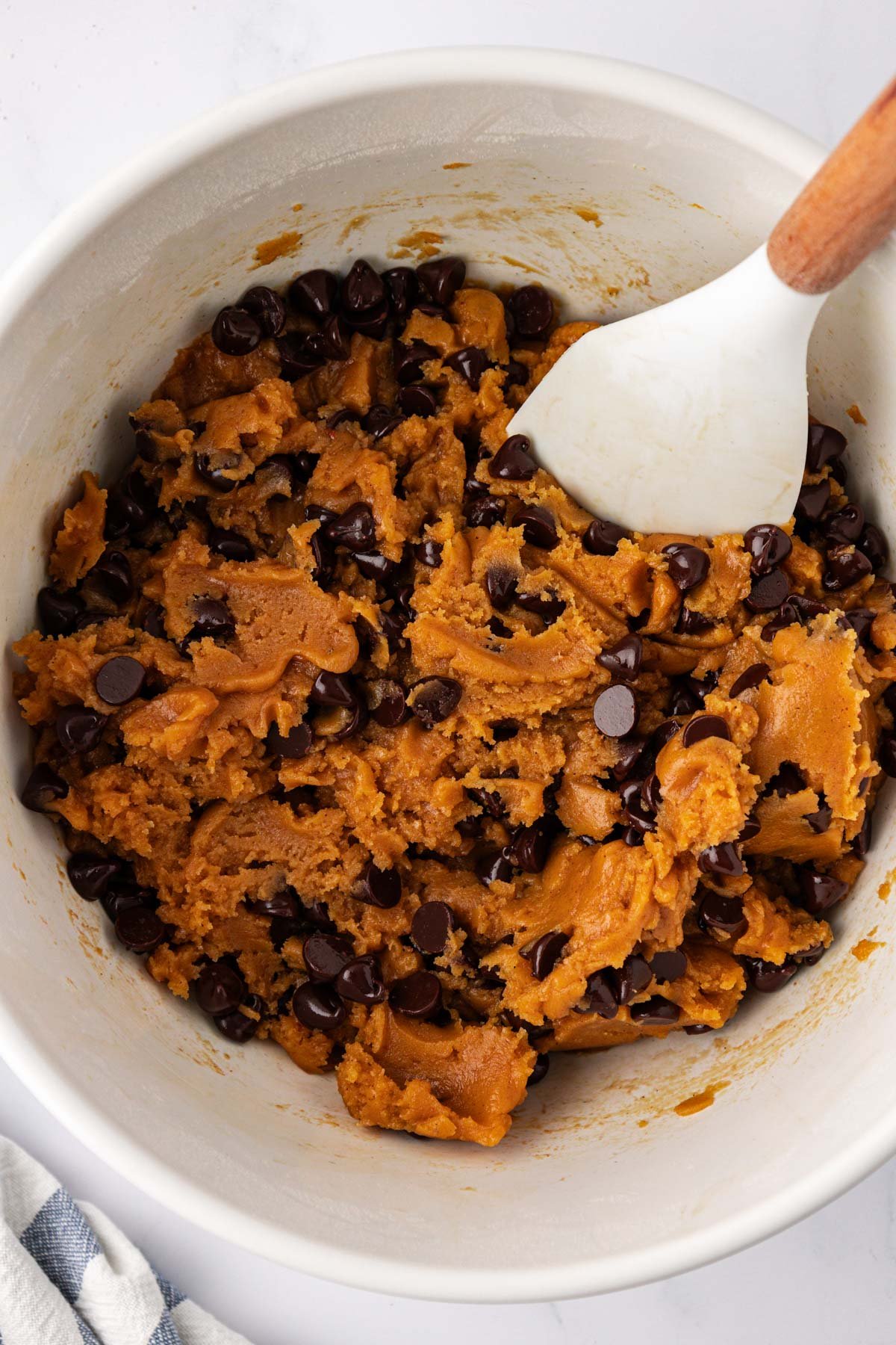 vegan pumpkin chocolate chip cookie batter