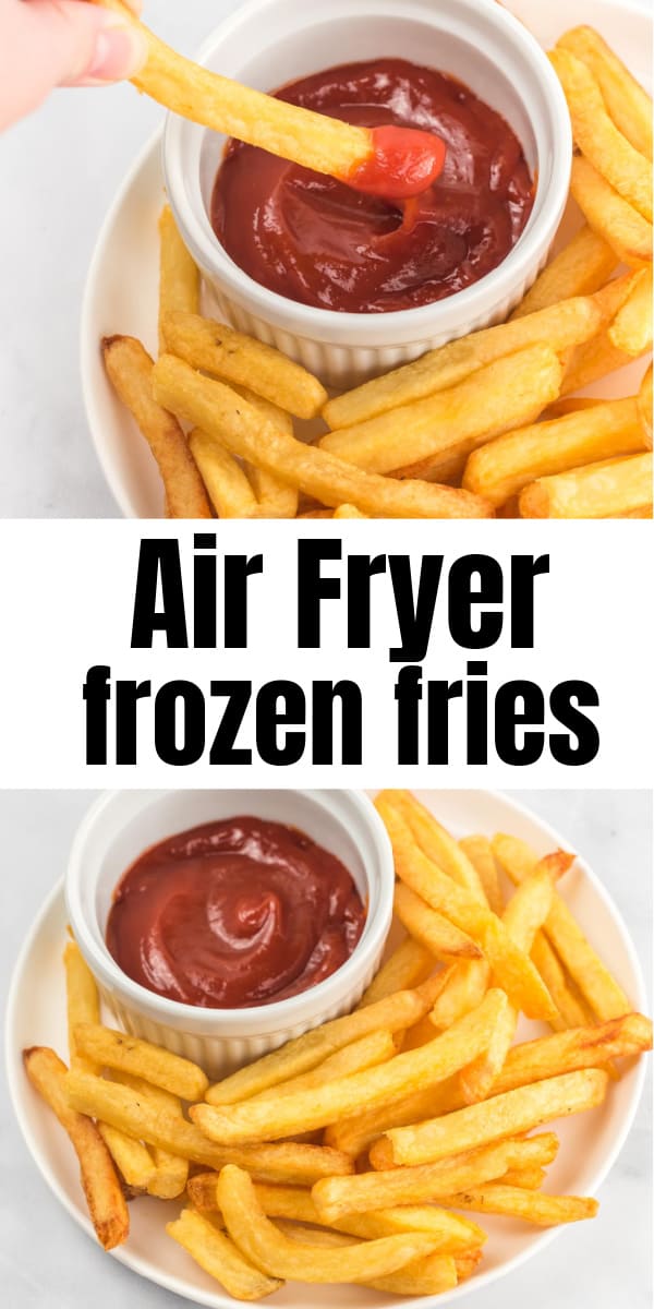 image with text "air fryer frozen fries"