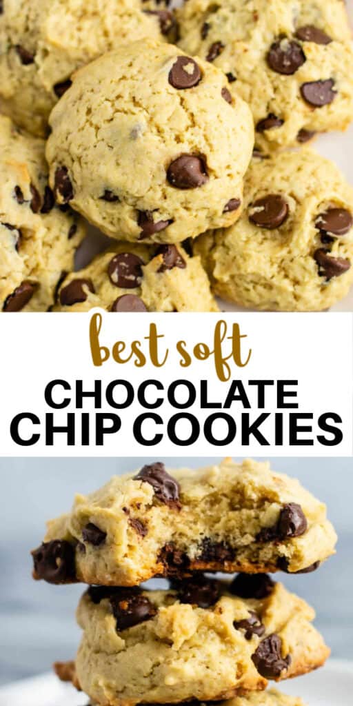 image with text "best soft chocolate chip cookies"