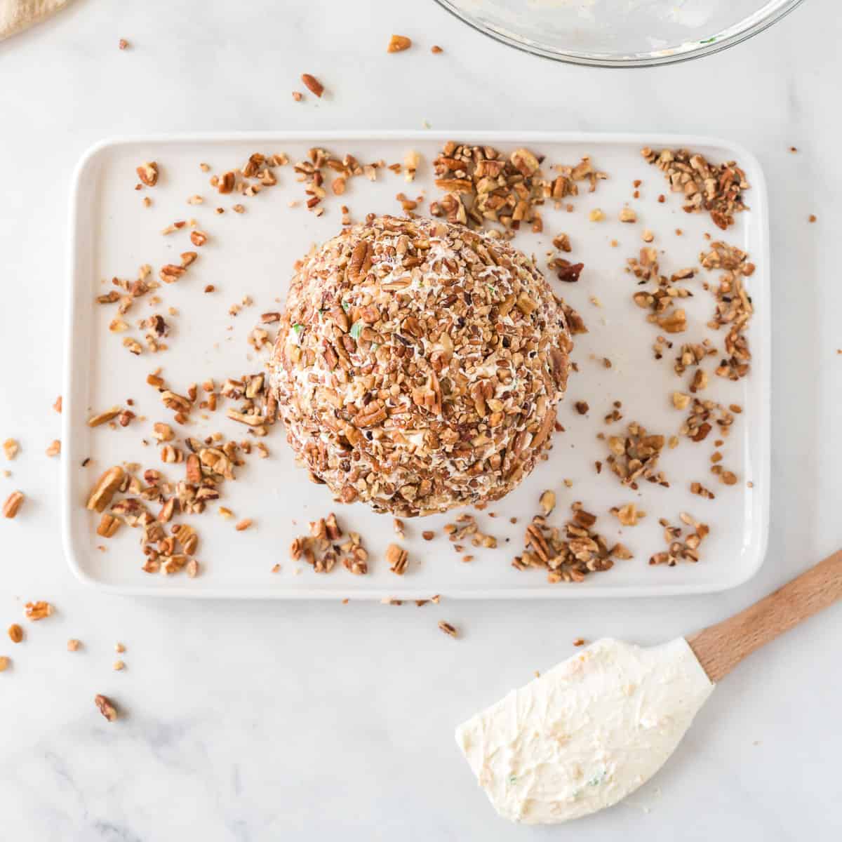 cheese ball rolled in pecans