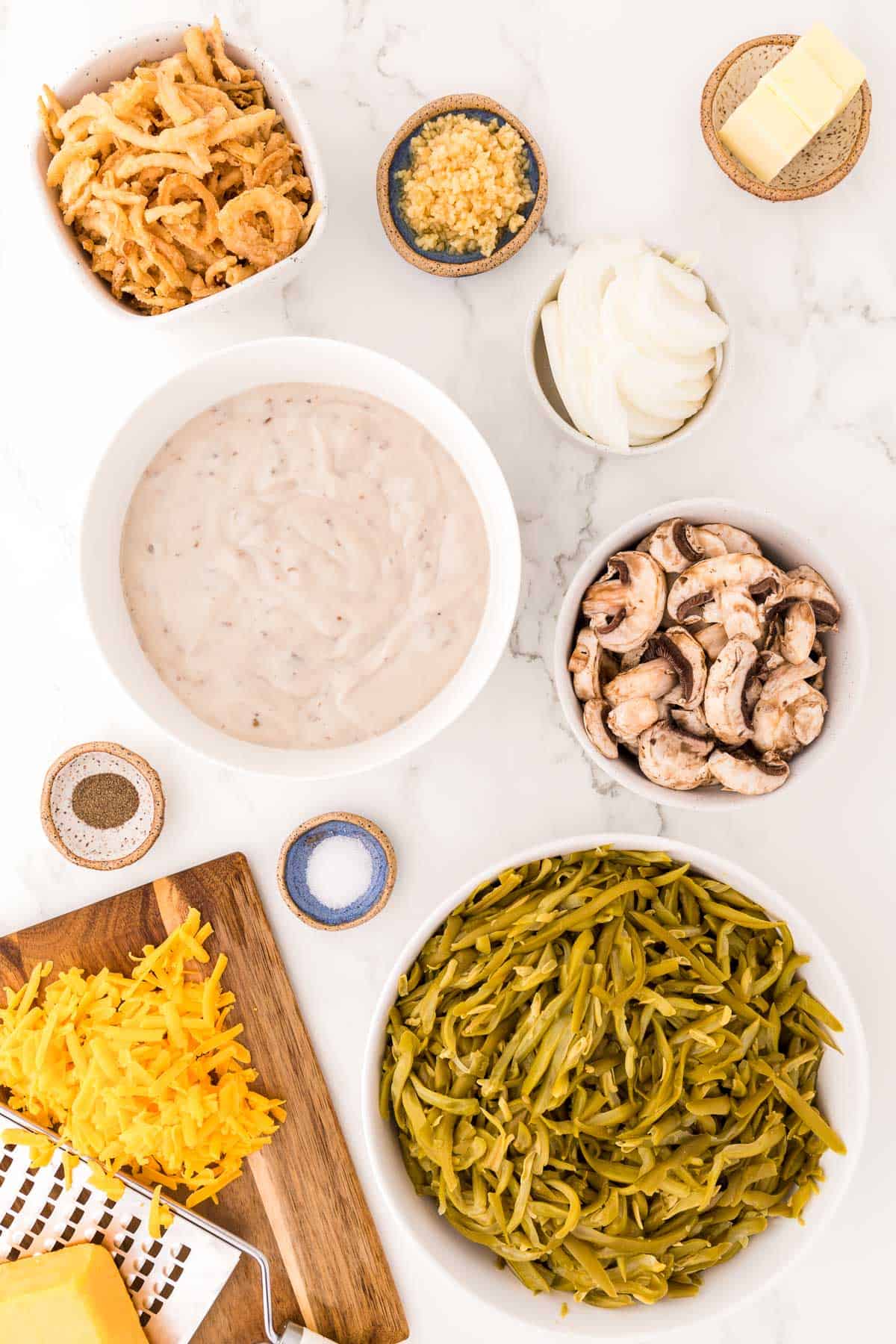 ingredients needed to make green bean casserole with mushrooms