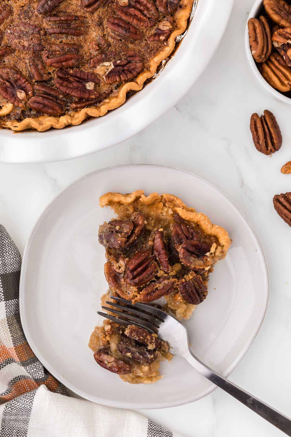 pecan pie slice on a plate