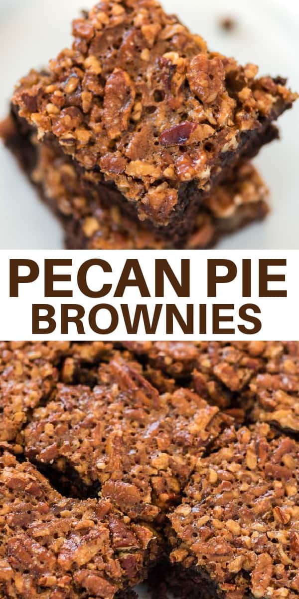 image with text "pecan pie brownies"