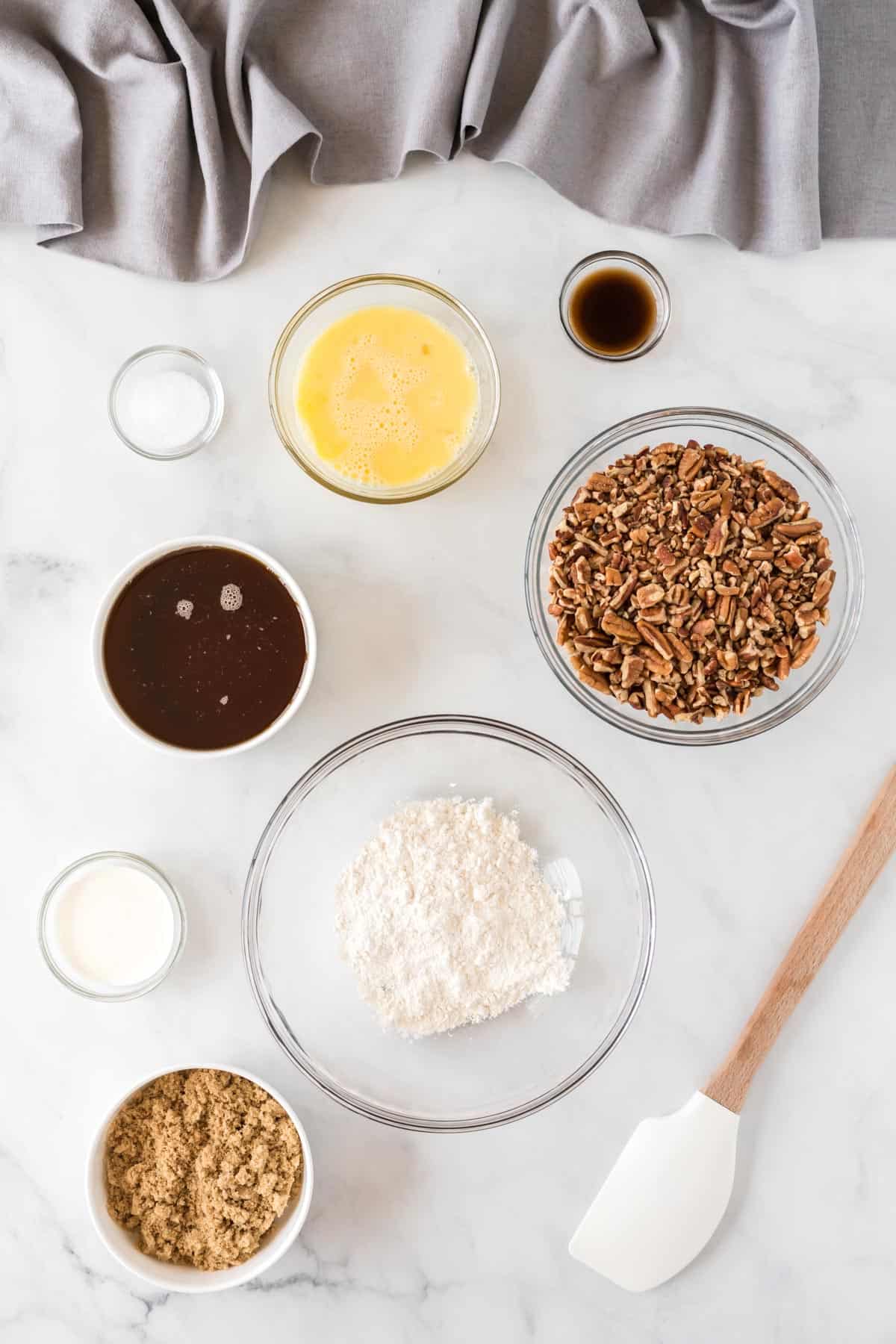 ingredients to make the pecan pie layer