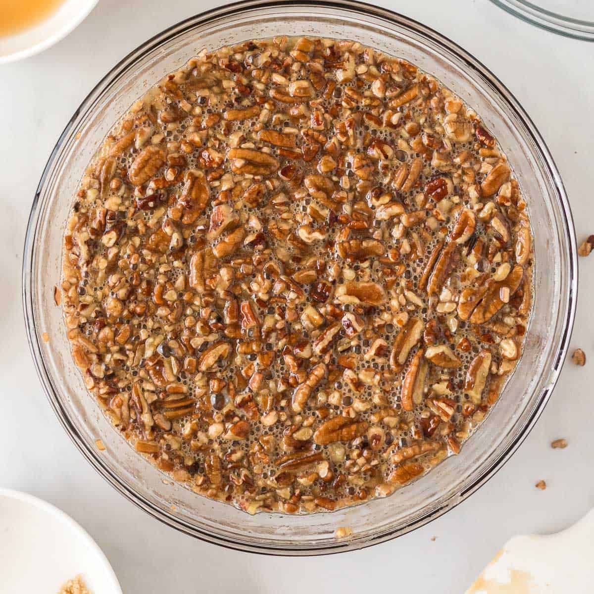 mixed together pecan pie filling