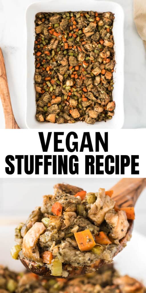 image with text "vegan stuffing recipe"