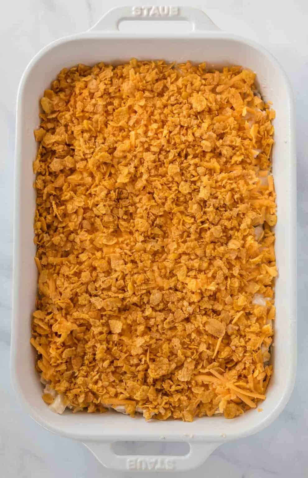 Cheesy Potatoes with Corn Flakes Build Your Bite