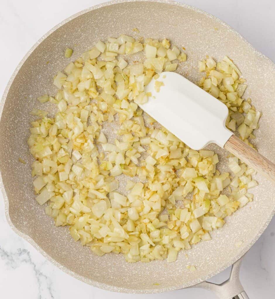 garlic, onion, and butter in a skillet