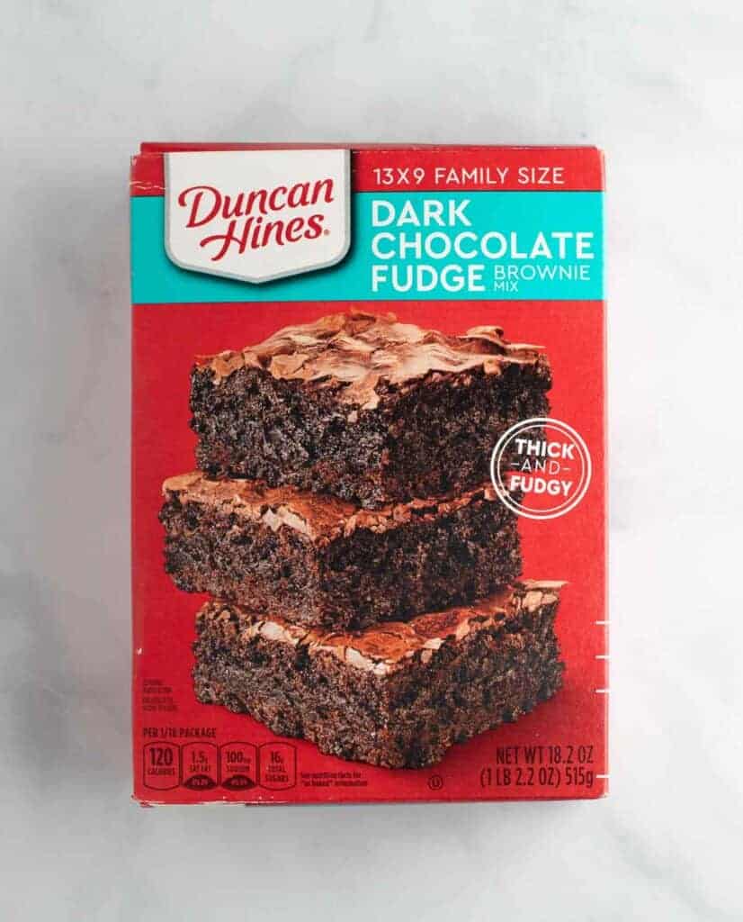 box mix of dark chocolate fudge duncan hines brownie mix