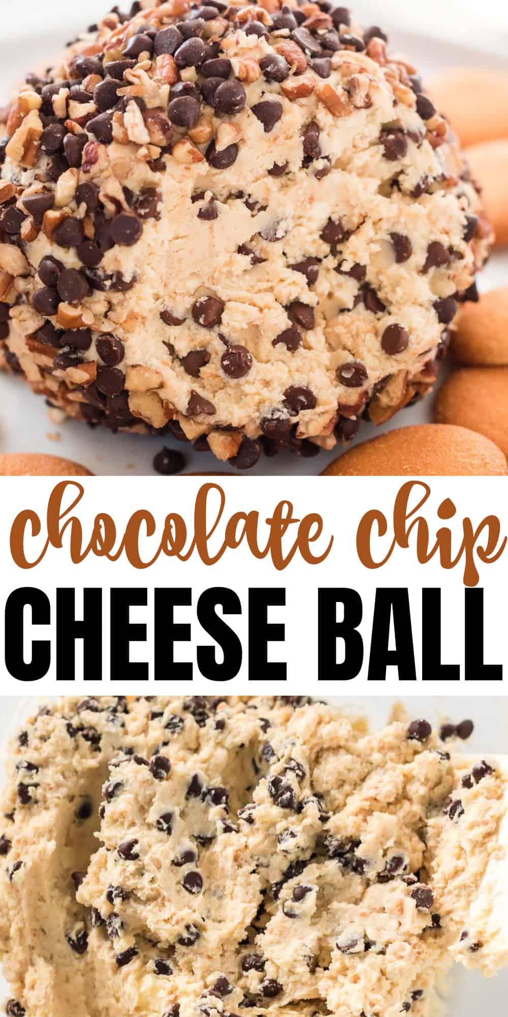 image with text "chocolate chip cheese ball"
