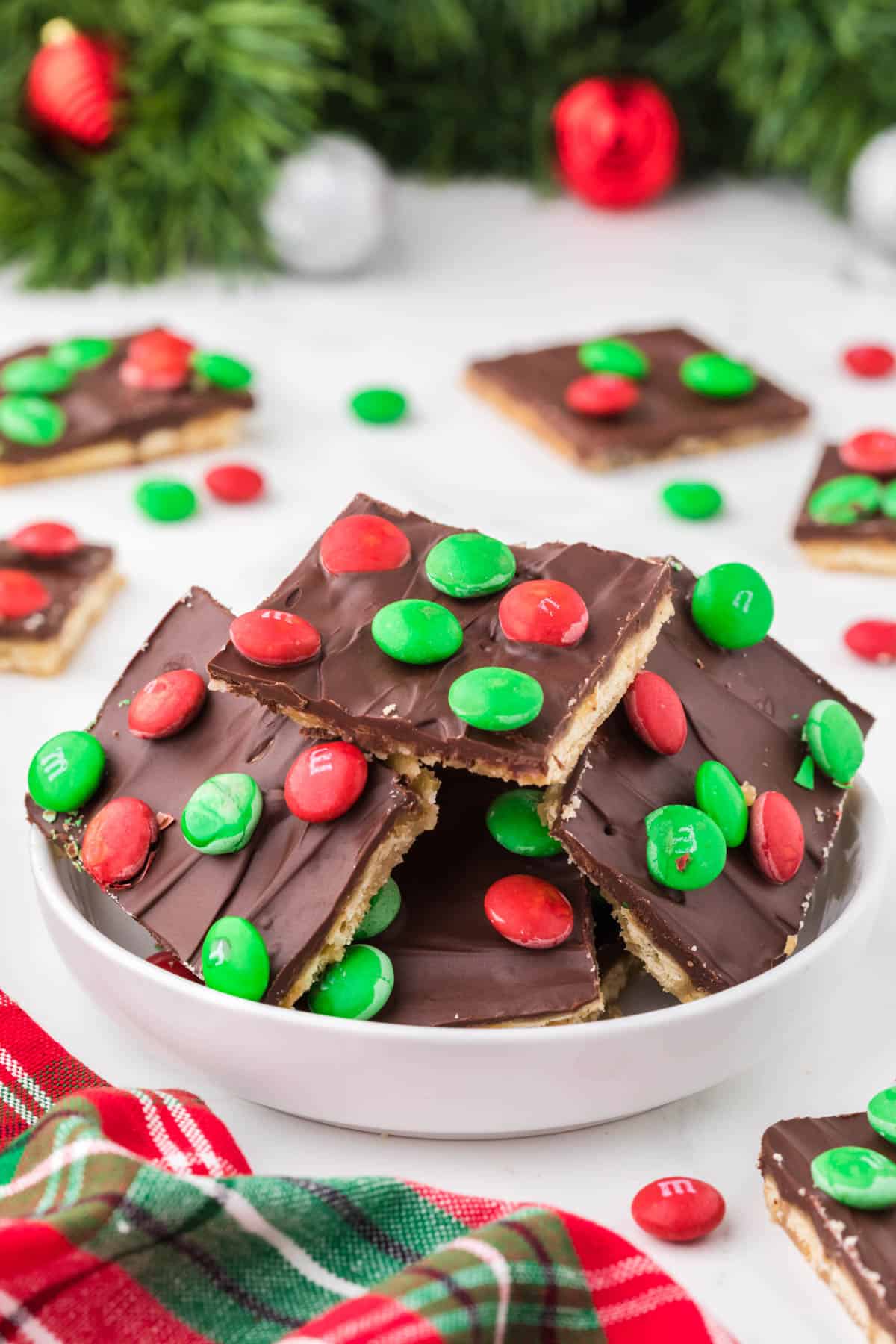christmas crack pieces in a bowl