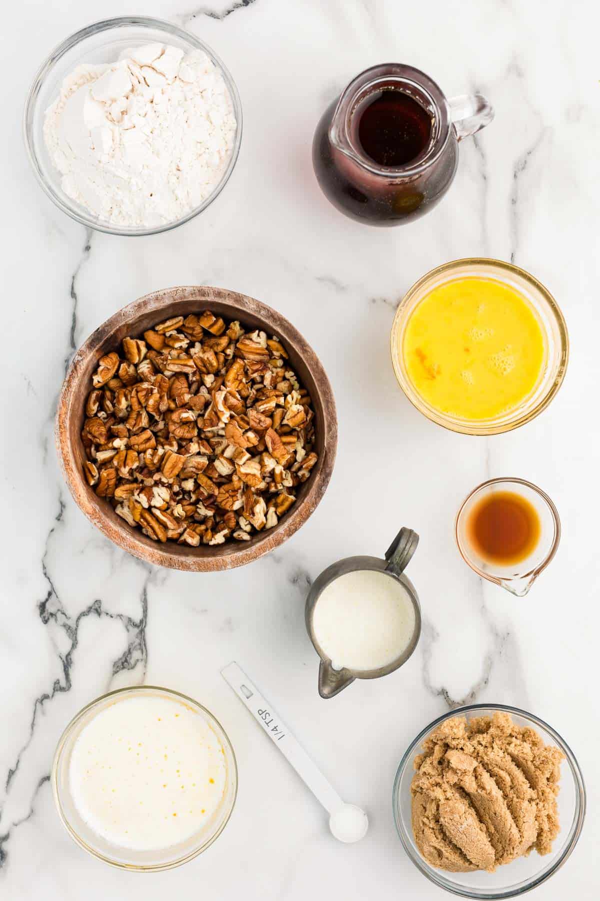 ingredients needed to make pecan pie bars