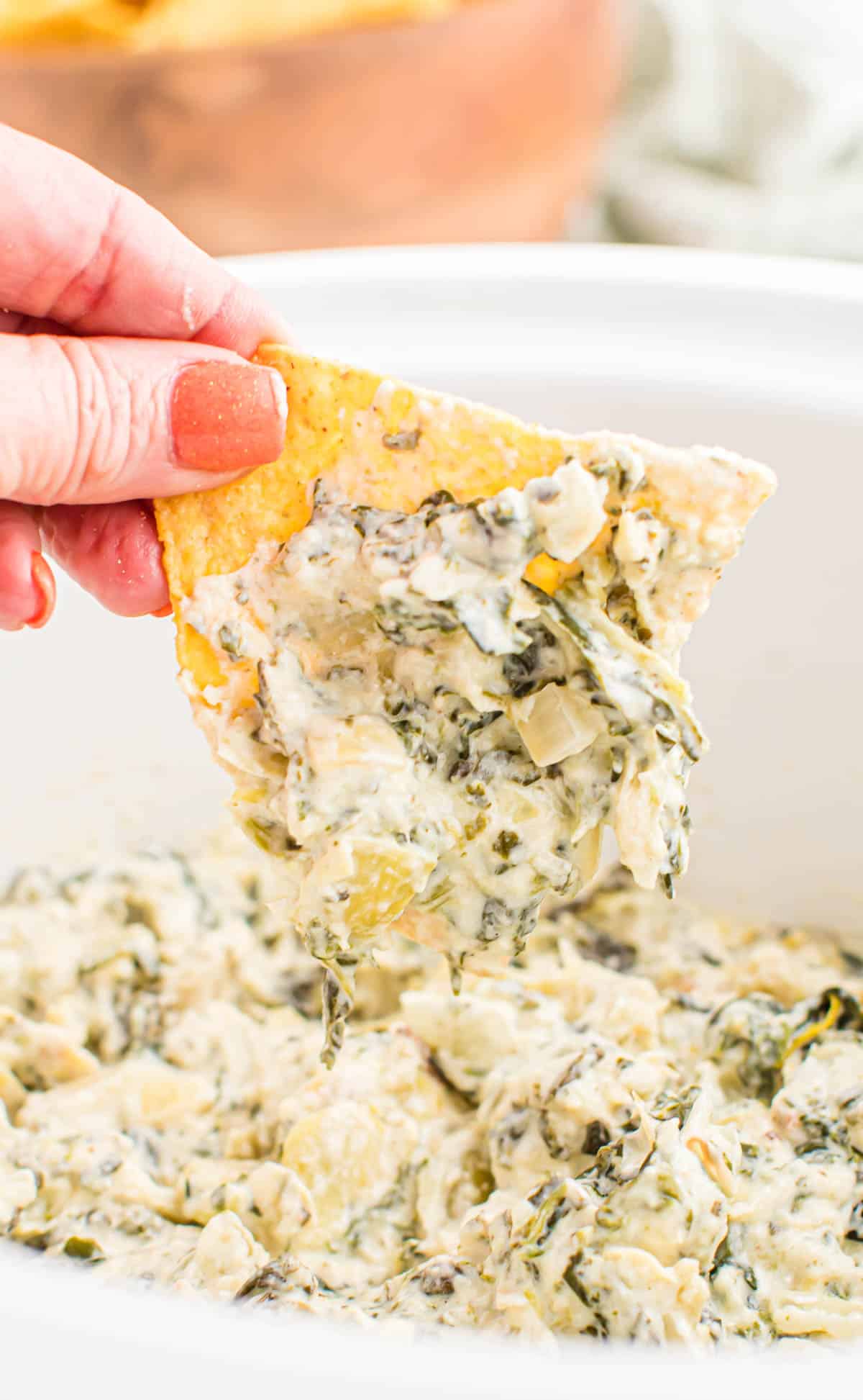 Crockpot Spinach Artichoke Dip - Best Crockpot Appetizers - Taste and Tell