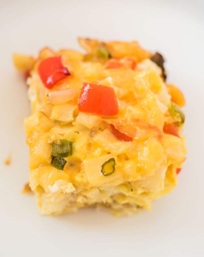 a single piece of hash brown egg casserole