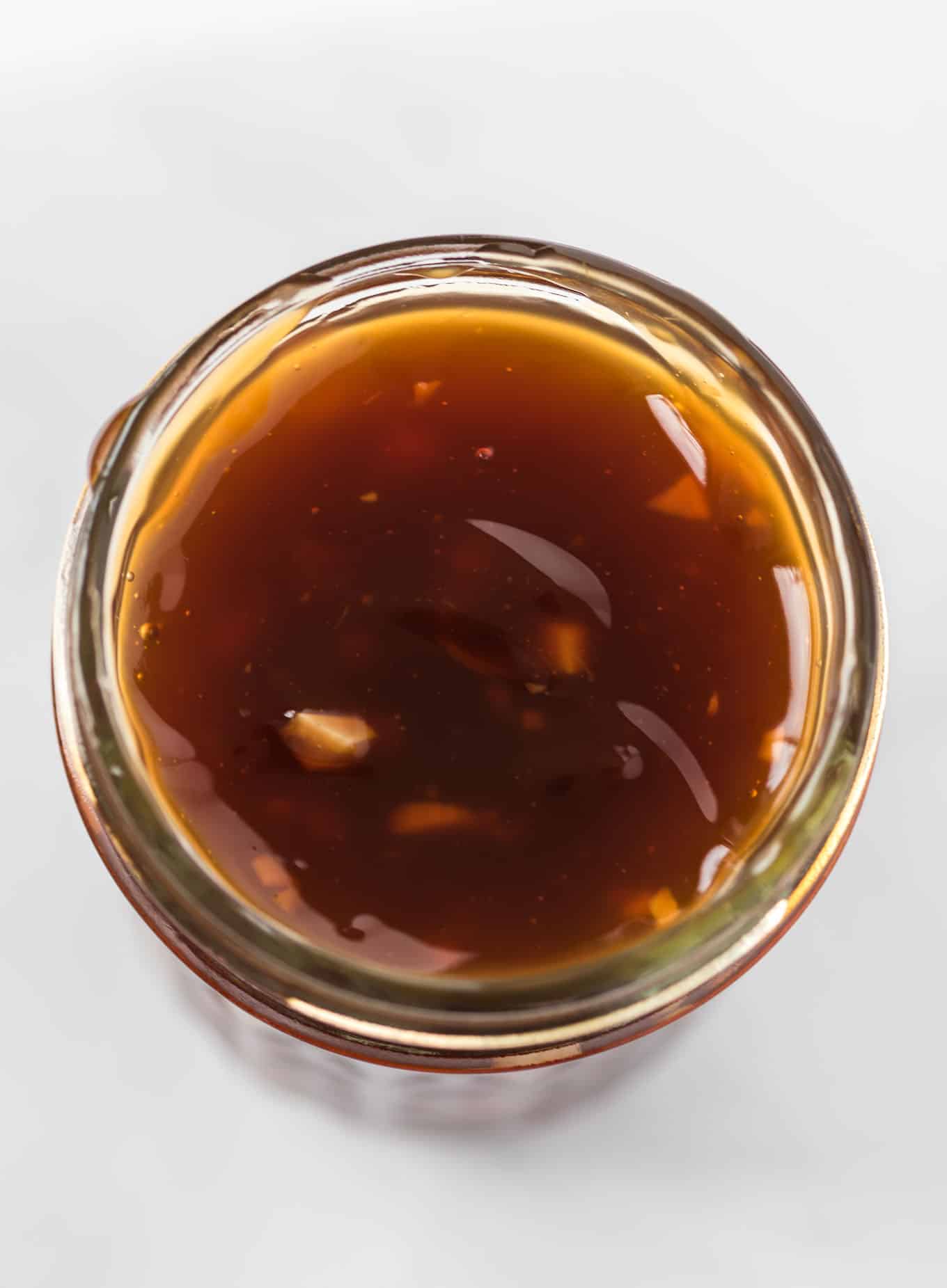 teriyaki sauce from an overhead view