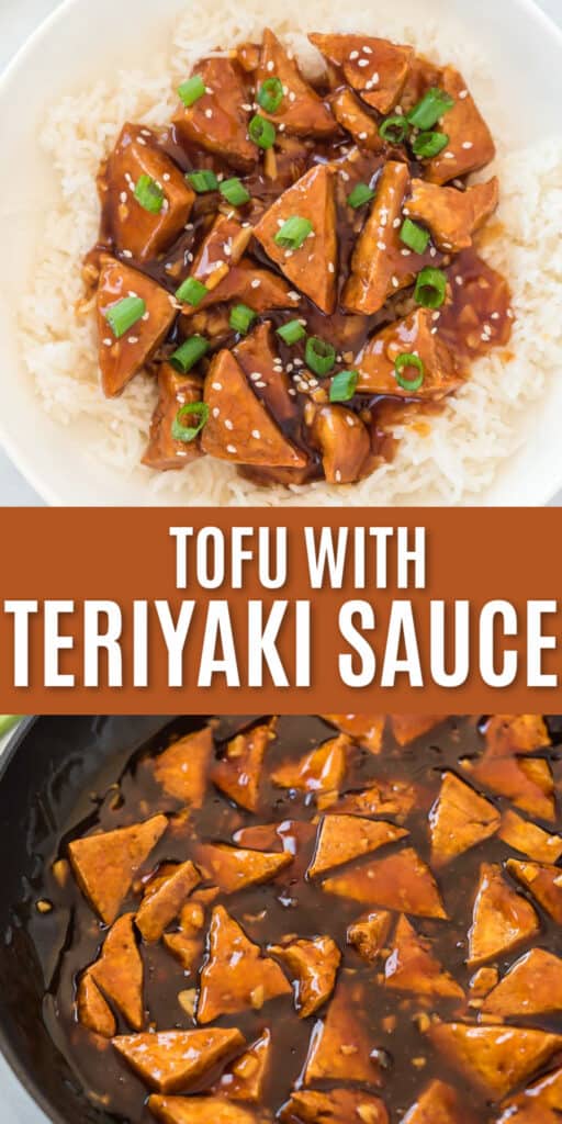 image with text "tofu with teriyaki sauce"