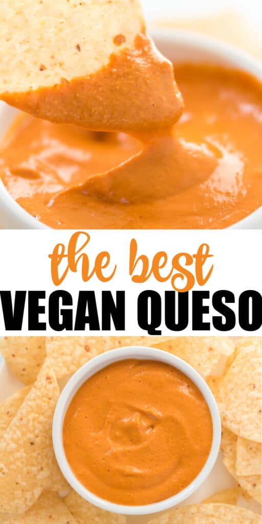 image with text "the best vegan queso"