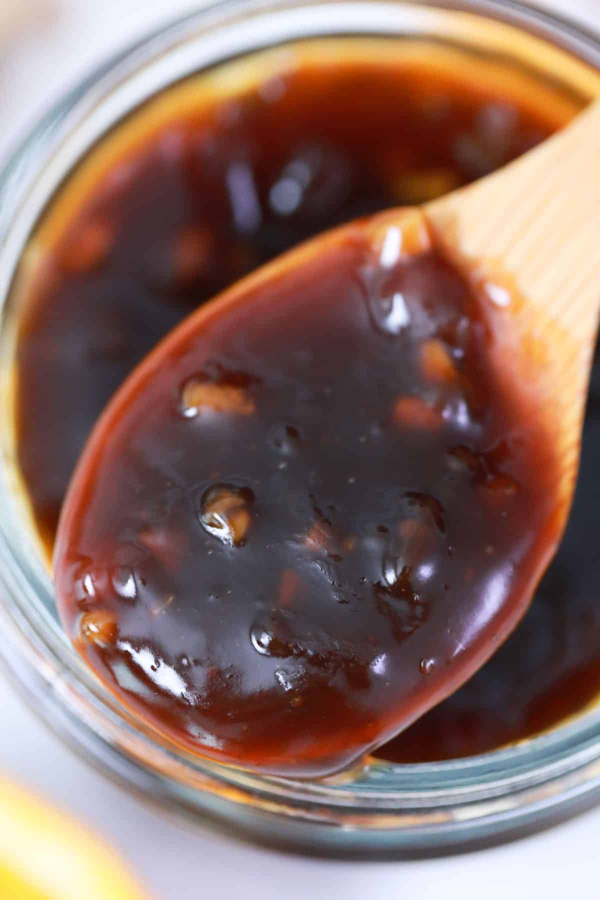 up close image of homemade teriyaki sauce
