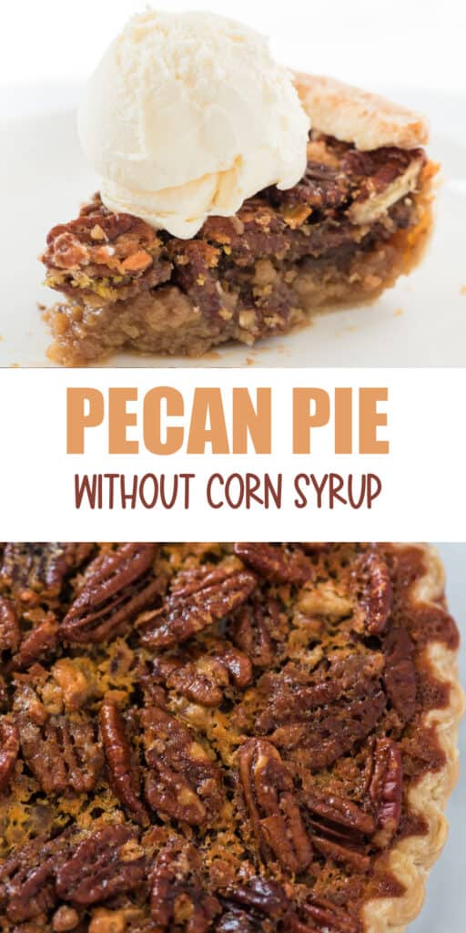 image with text "pecan pie without corn syrup"