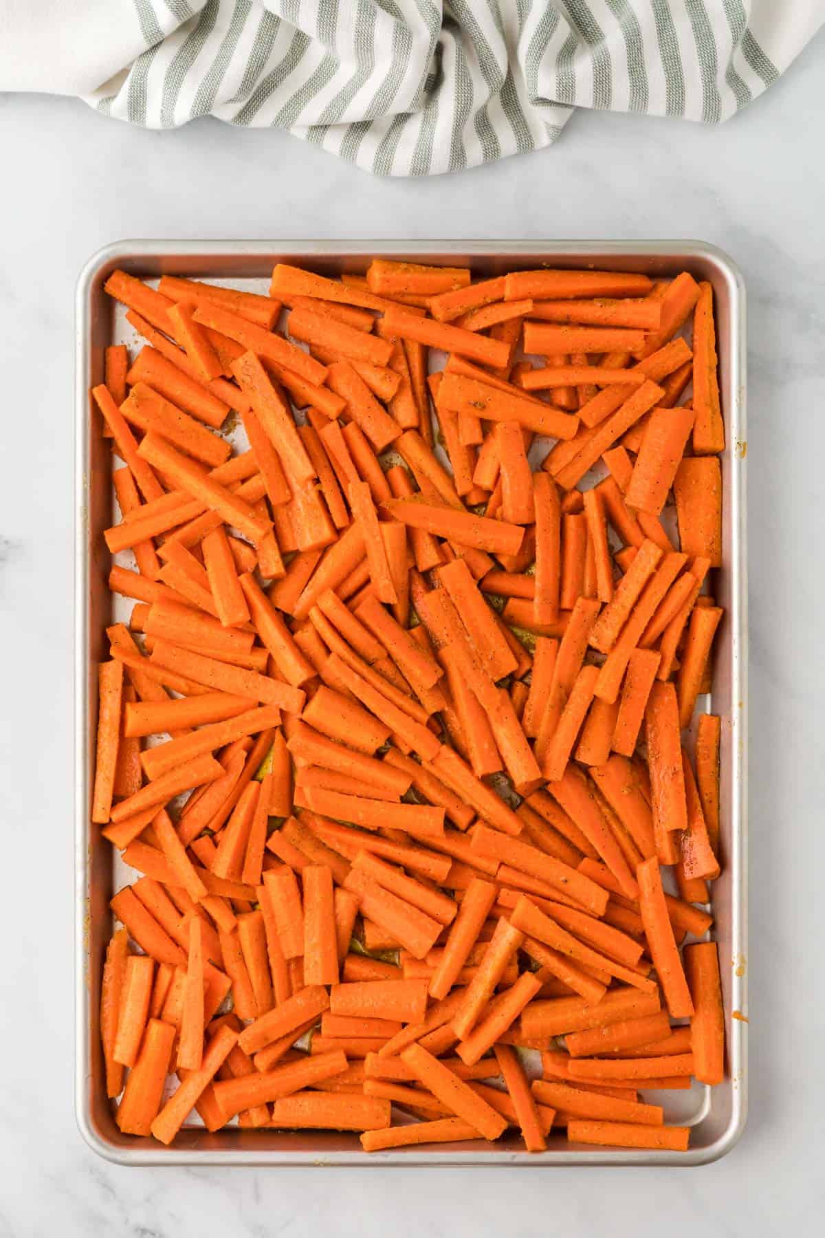 carrots on a baking sheet