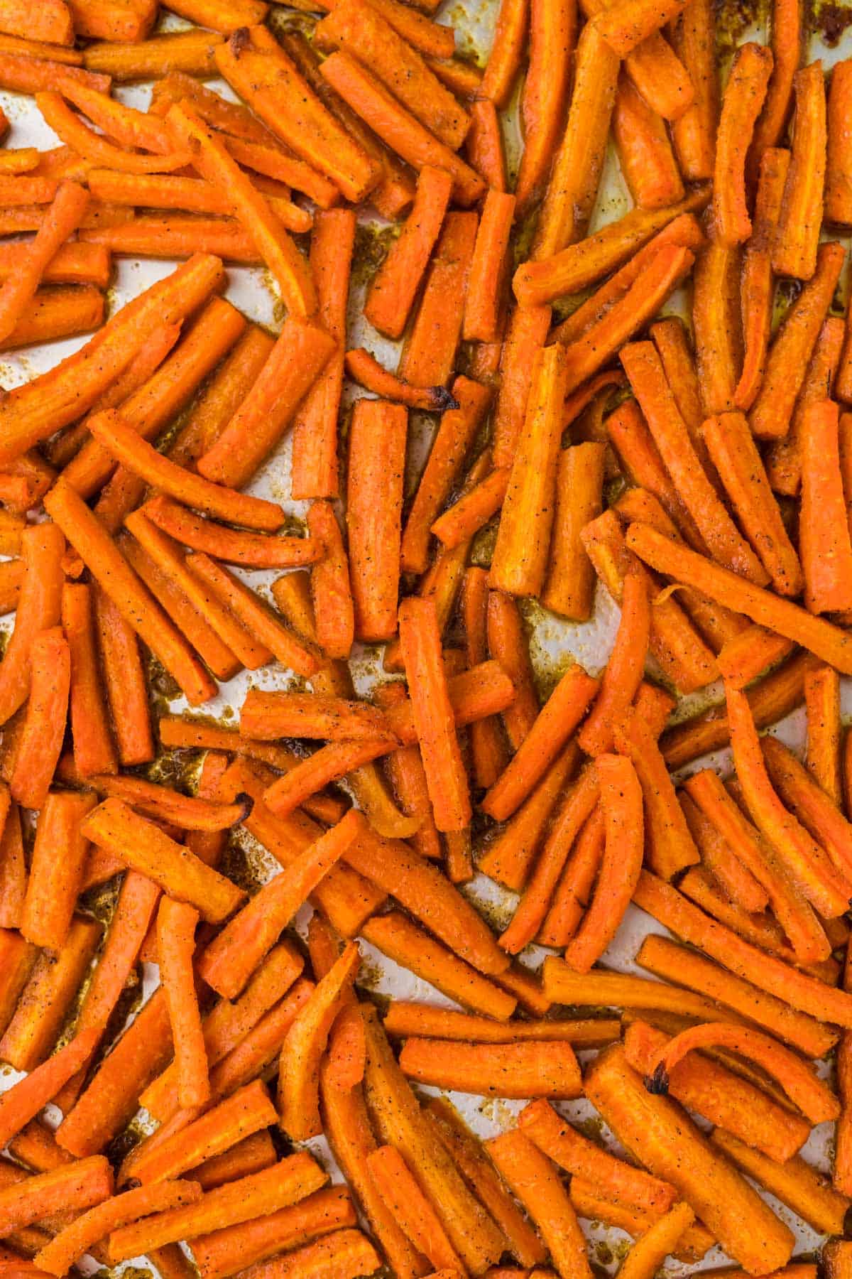carrots on a baking sheet