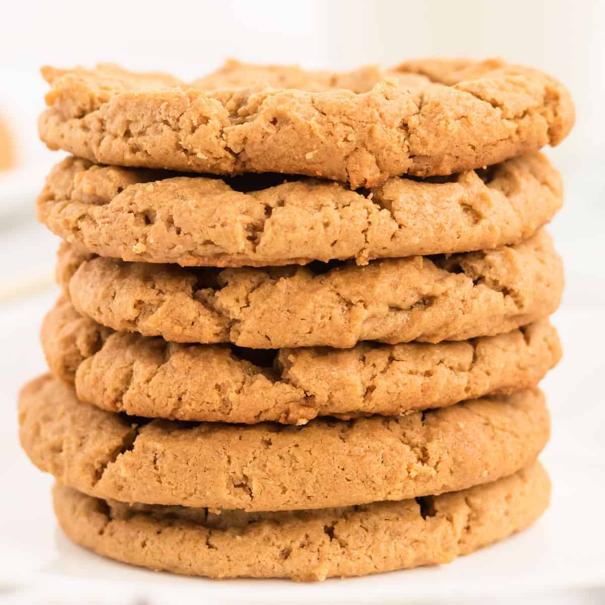 peanut butter cookies stacked