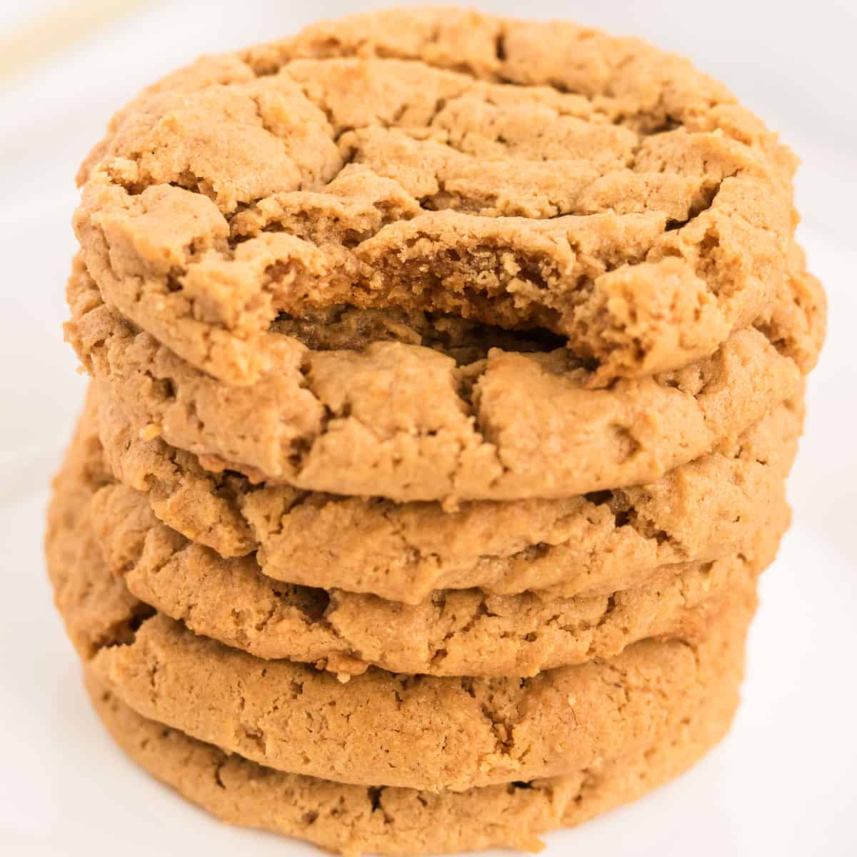 peanut butter cookies stacked