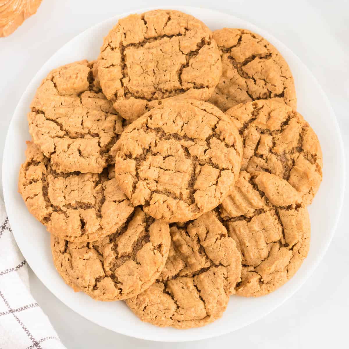 gluten free peanut butter cookies on a white plate