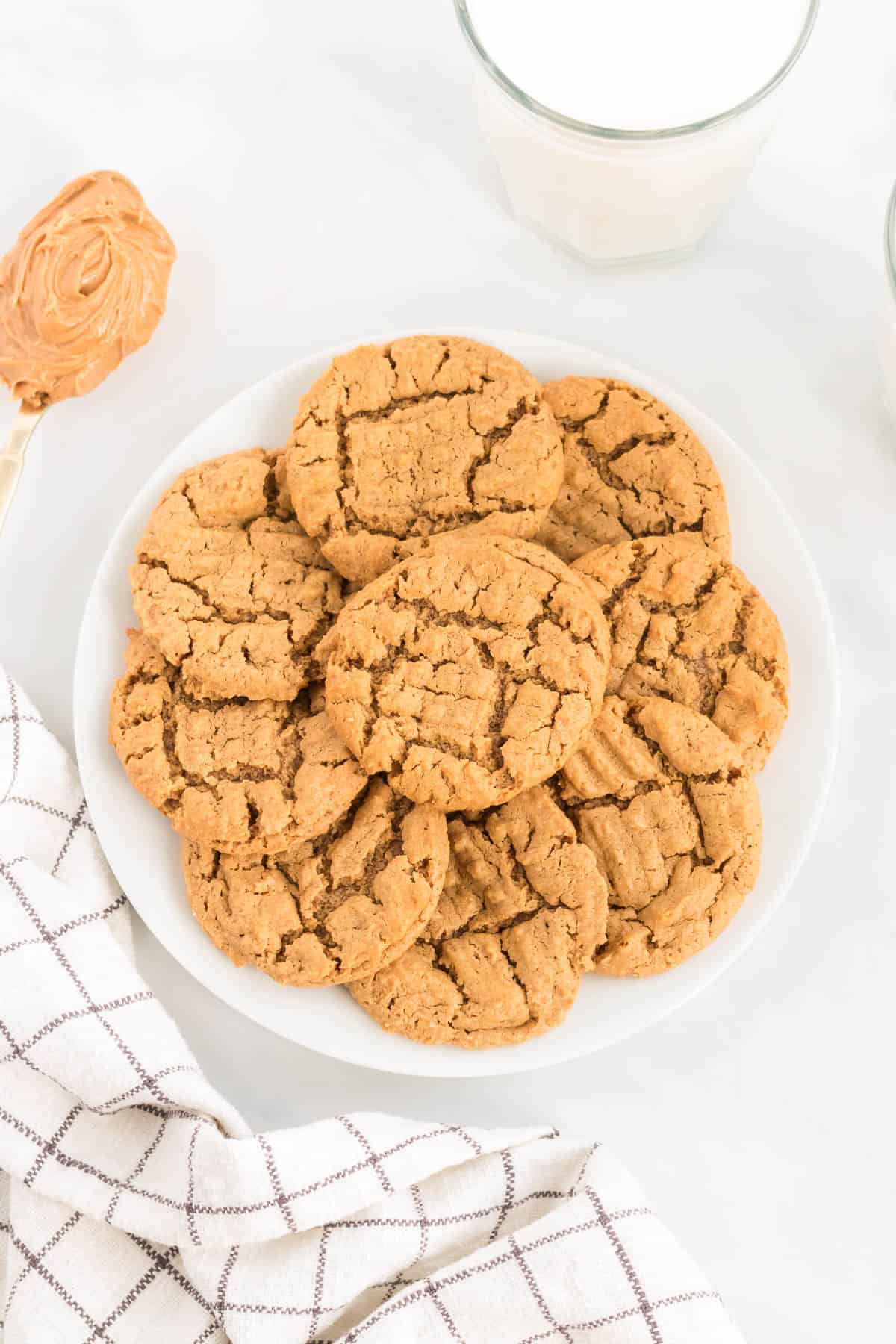 gluten free peanut butter cookies on a white plate